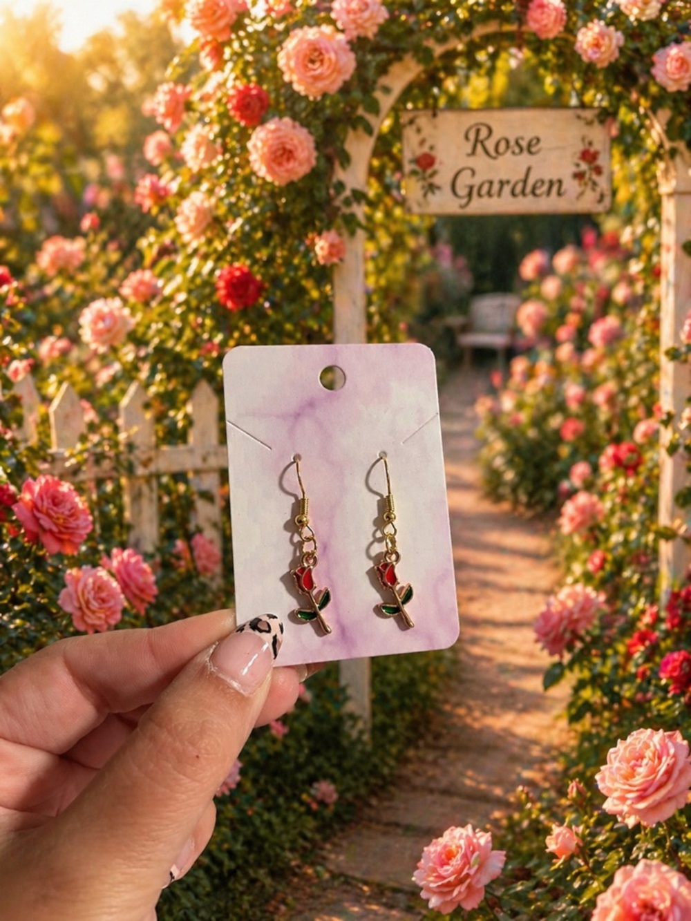 ✨ Handmade Elegant Rose Gold Earrings
